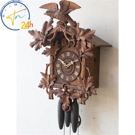 Antique Af Hand Carved Quail Cuckoo Clock