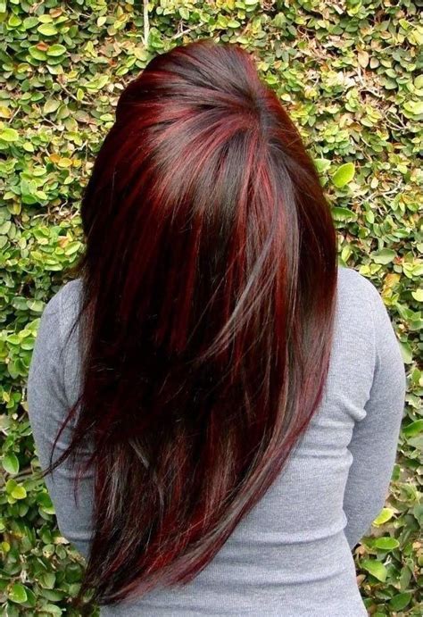 Love This Color Dark Brown Hair With Dark Red Highlights