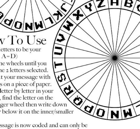 Spy Decoder Cipher Wheel Printable Secret Agent Coded Etsy