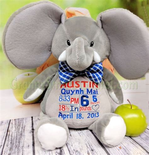 Elephant 16 Customized And Personalized Plush Plushie Etsy