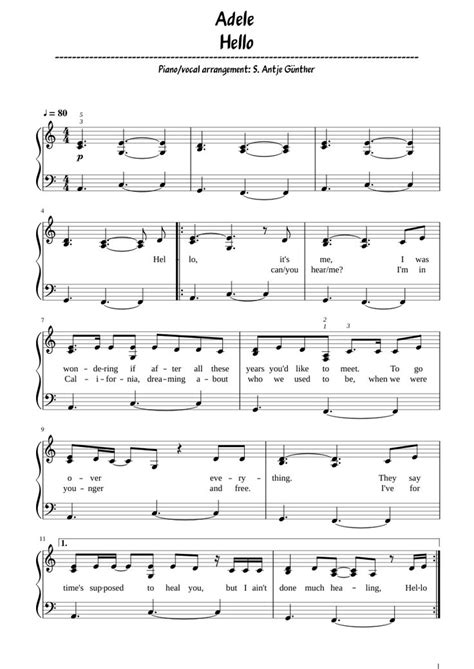 📞 Adele — Hello Piano Sheet Music In 2021 Adele Hello Piano Sheet Music Sheet Music