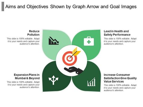 Aims And Objectives Shown By Graph Arrow And Goal Images Graphics