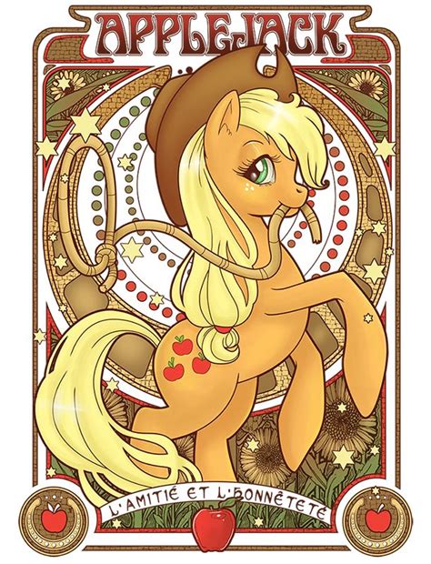 She is a cowgirl earth pony who lives and works at sweet apple acres farm with her. My Little Pony - Friendship is Magic "Art Nouveau" Apple ...