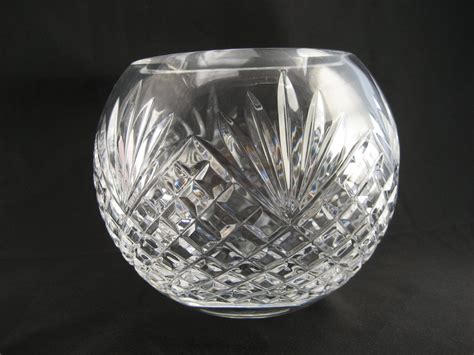 Vintage Round Glass Crystal Vase Round Rose Bowl Flower Vase