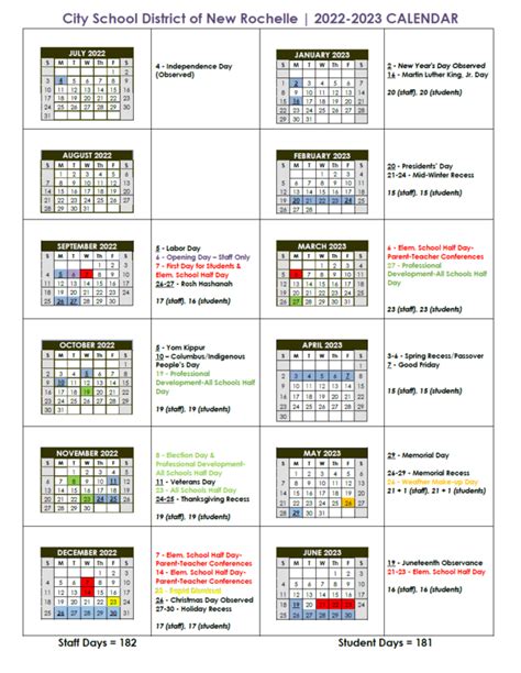 New Rochelle School Calendar 2025
