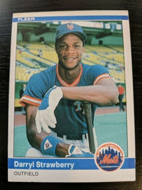 1984 fleer 599 darryl strawberry rookie card rc new york mets ebay