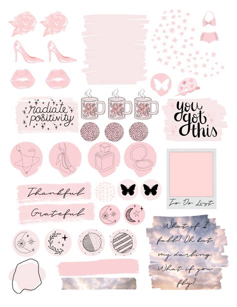 Cute Pink Sticker Pack Stationery And Stickers Journal Free Printable
