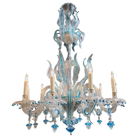 Antique Blue Murano Glass Chandelier At 1stdibs