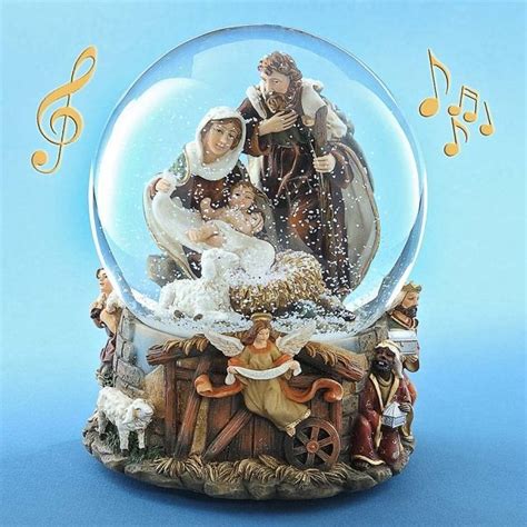 Nativity Scene Snow Globe With Music
