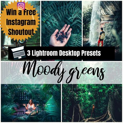 My current favourite is one found at gumroad. 3 Lightroom Presets, Instagram presets, Moody Greens ...