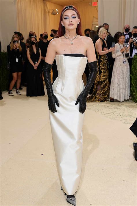 Gigi Hadid Wears A Sheer Corset Naked Dress At The Met Gala