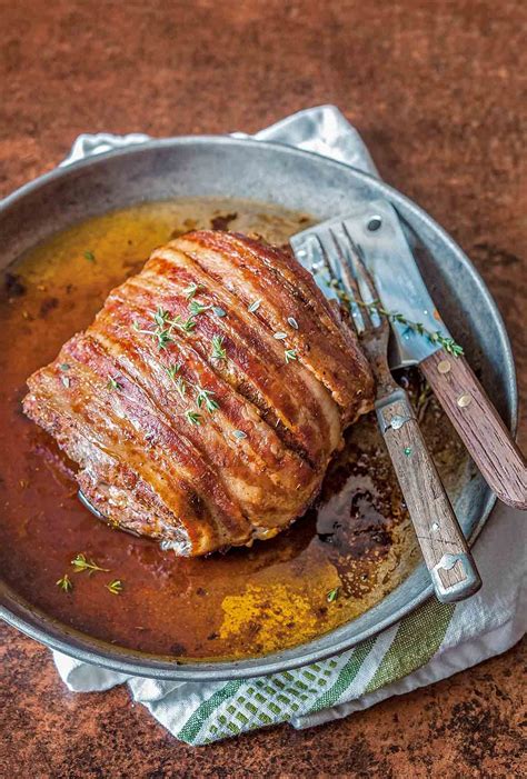 Roast for 20 minutes, and then reduce the heat to 325 degrees f. Bacon Wrapped Pork Roast | Recipe | Pork roast recipes ...