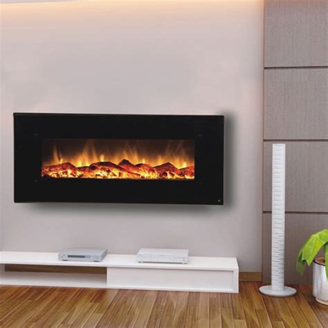 Its lifelike electric flames can be set either in a pile of faux logs or a crystal hearth. Touchstone Onyx 50 inch Electric Wall Mounted Fireplace ...
