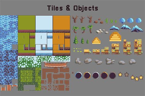 Level Map Assets Pixel Art By Free Game Assets Gui Sprite Tilesets