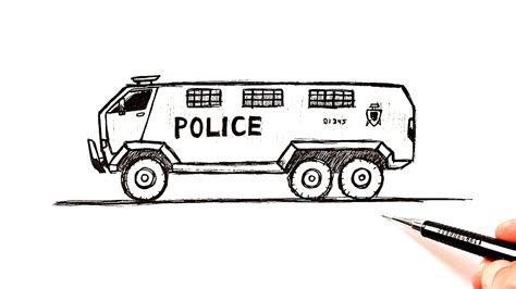 How To Draw A Future Police Truck Swat Truck Youtube