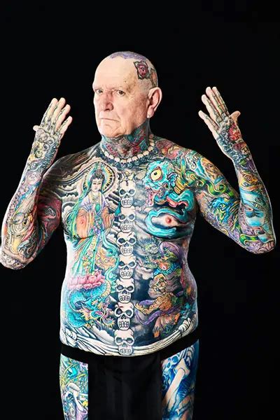 Worlds Most Tattooed Senior Man Chuck Helmke Dies At Age 81 Guinness World Records