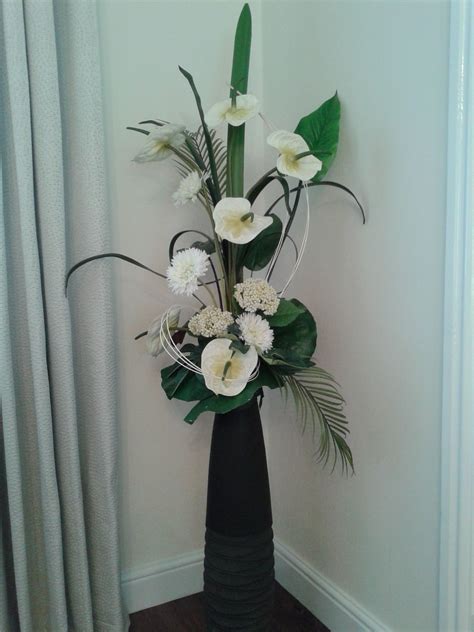 Best Of Tall Floor Vase With Artificial Flowers Hadir