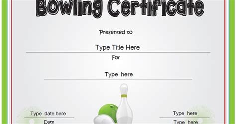 sports certificate bowling award certificate
