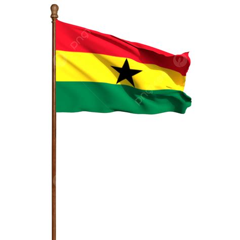 Gambar Bendera Ghana Dengan Tiang Bendera Ghana Dengan Tiang Png