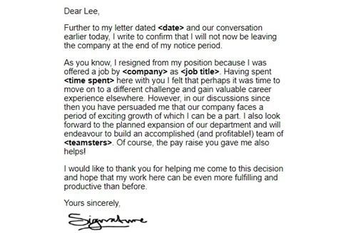 Resignation Retraction Letter Examples