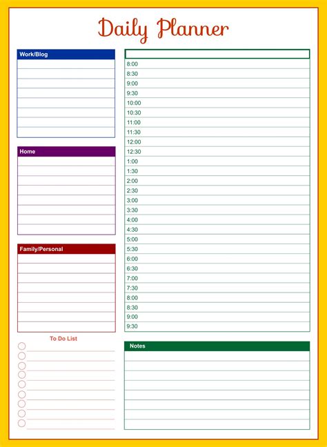 8 Best Images Of Hourly Day Planner Printable Pages