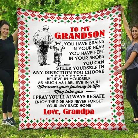 To My Grandson Enjoy Your Ride Love Grandpa Blanket Homefavo