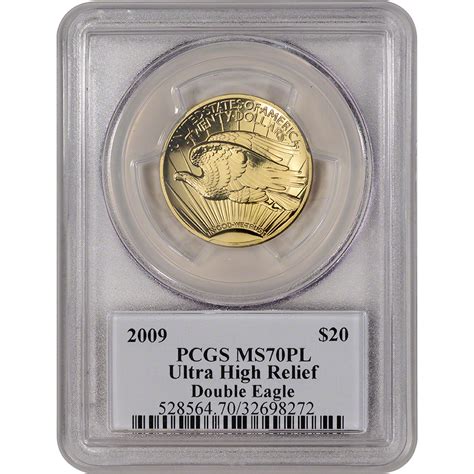2009 Us Gold 20 Ultra High Relief Double Eagle Pcgs Ms70 Pl St