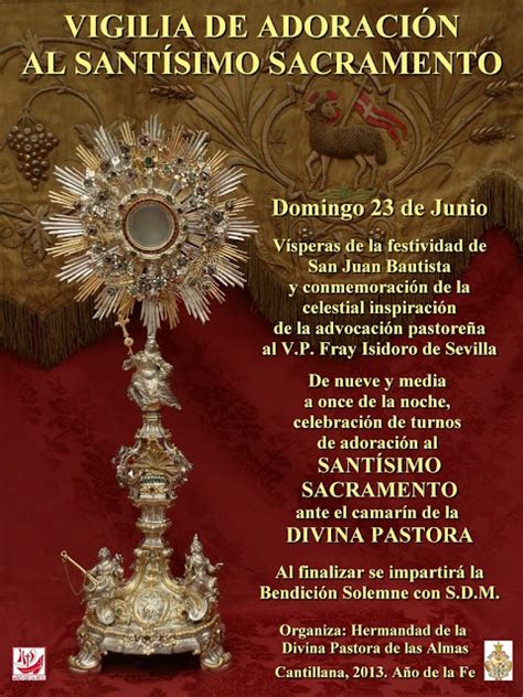 Hoy Vigilia De Adoración Al Santísimo Sacramento Divina Pastora De