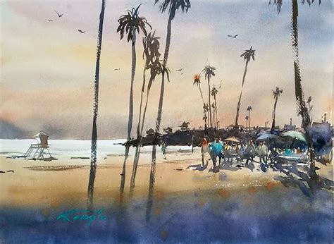 Keiko Tanabe Santa Barbara Painting Watercolor Art Cityscape