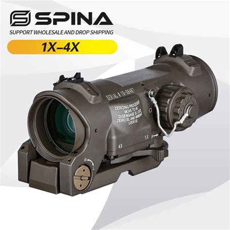 Tactical Rifle Scope 1x 4x Fixed Dual Purpose Scope Red Illuminated Red