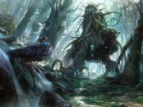 Fantasy Art Swamp Trees Creature Magic Wallpapers Hd Desktop And