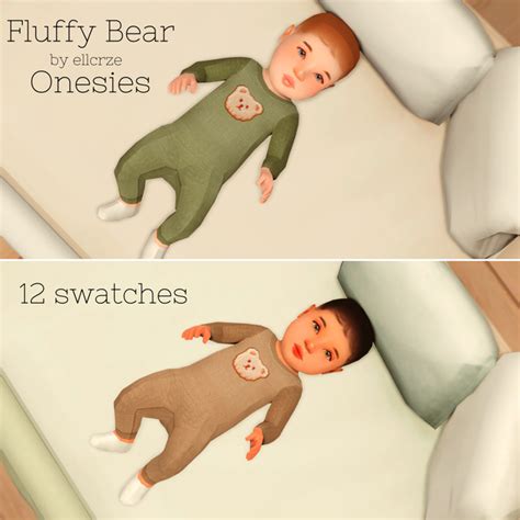 Fluffy Bear Onesies Ellcrze On Patreon In 2022 Sims 4 Toddler Sims