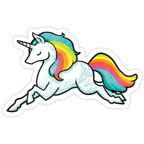 Rainbow Unicorns Stickers By Michelledraws Redbubble