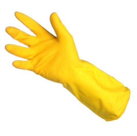 Yellow Household Rubber Gloves Click Cleaning Uk