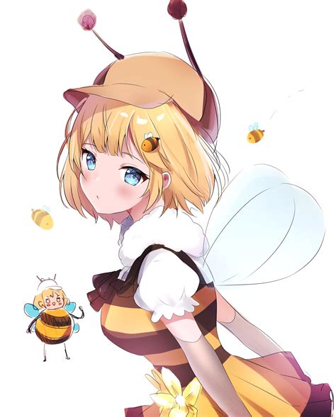 Safebooru 1girl Absurdres Antennae Bee Bee Costume Blonde Hair Blue