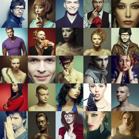Hipster People Concept Collage Mosaic Of Fashionable Men Wom ⬇