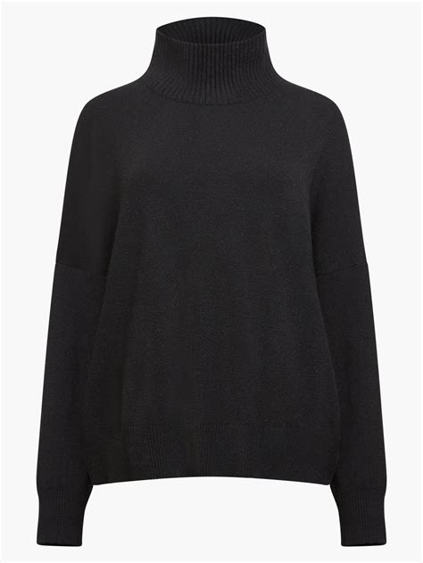 Jeanie Vhari Recycled Roll Neck Jumper Black French Connection Uk