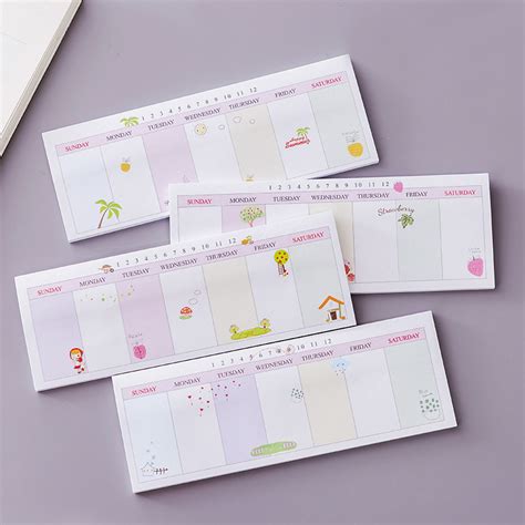 1Pc Cute Weekly Plan Paper Scrapbooking Bookmark Stickers Sticky Note