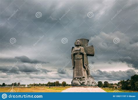 Turov Belarus Monument To Kirill Of Turov In Autumn Day Editorial