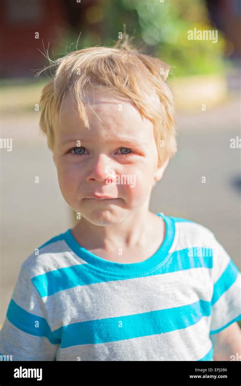 Sad Little Boy Stock Photo Alamy