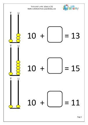 Abacus: tens and ones (3) - Reading and Writing Numbers Maths