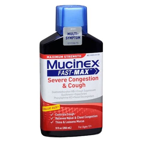 Mucinex Maximum Strength Fast Max Adult Liquid Severe Congestion And Cough Reviews 2019