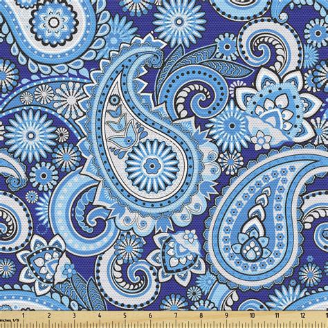 Amazon Com Ambesonne Paisley Fabric By The Yard Traditional Pattern