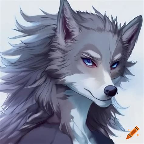 Anime Style Depiction Of A Wolf Human Hybrid
