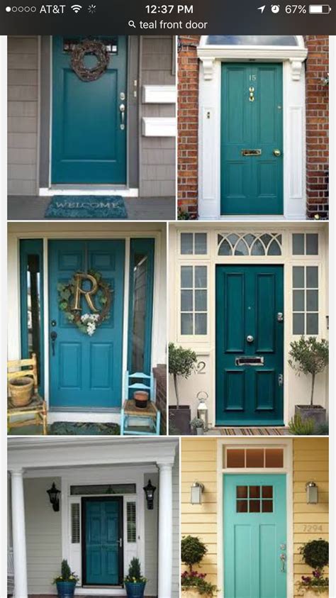 They give passersby small clues about who may live inside. Aqua/Turquoise Front Door | Exterior door colors, Painted ...