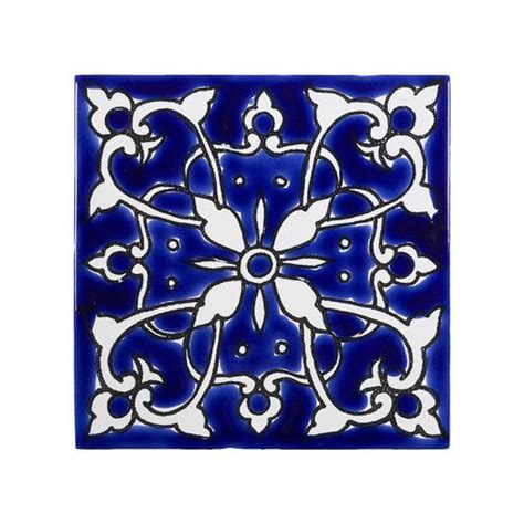 Mediterranean 4 X 4 Ceramic Azur Decorative Tile In Bluewhite Blue