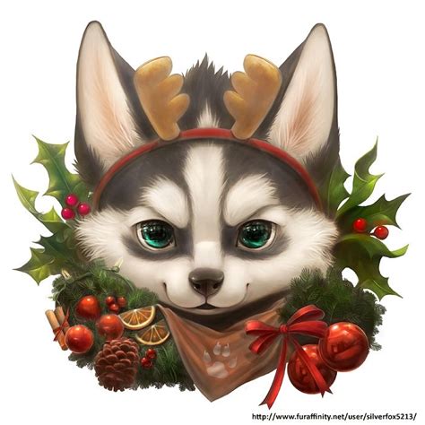 Check out our cartoon dog drawing selection for the very best in unique or custom, handmade pieces from our pet portraits shops. Christmas husky by Silverfox5213.deviantart.com | Cute ...