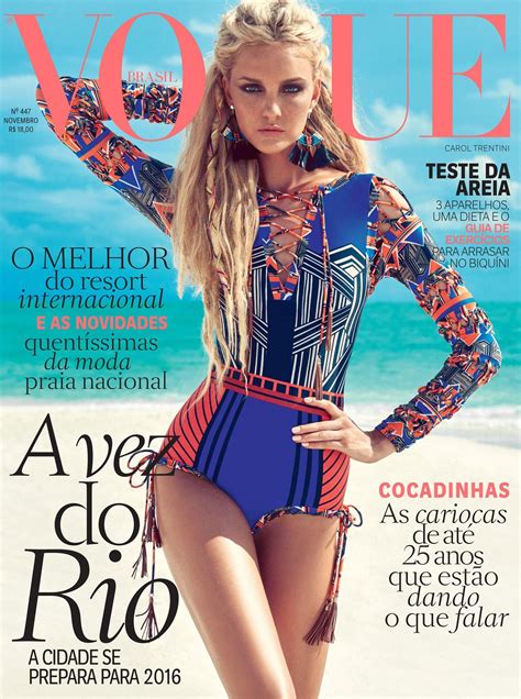 Carol Trentini Estrela A Vogue Brasil De Novembro Vogue Brazil Fashion Magazine Cover Vogue