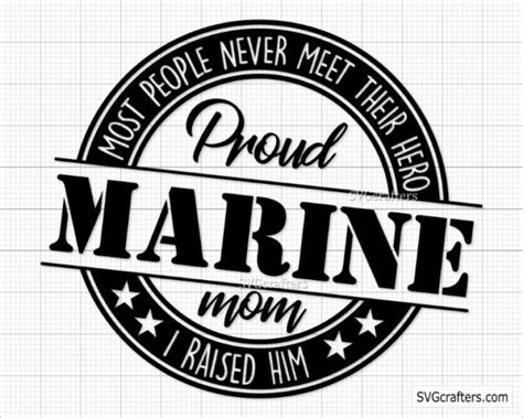 Proud Marine Mom Svg Proud Marine Mom I Raised Him Svgcrafters