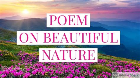 Poem On Beautiful Nature In English Beauty Of Nature Poem Poem On